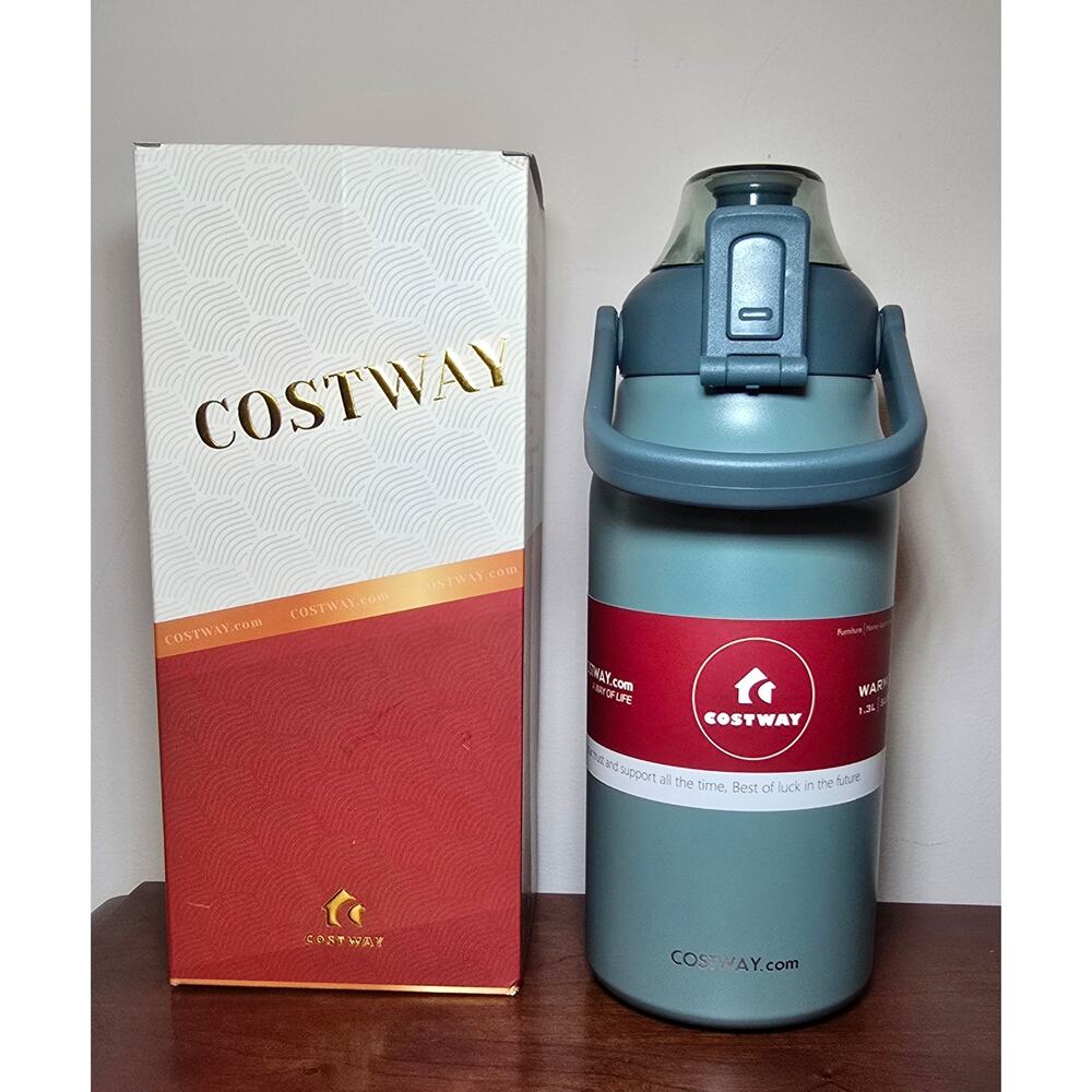 Costway 44oz Vacuum Insulated Stainless Steel Sports Water Bottle